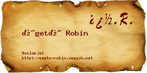 Égető Robin névjegykártya